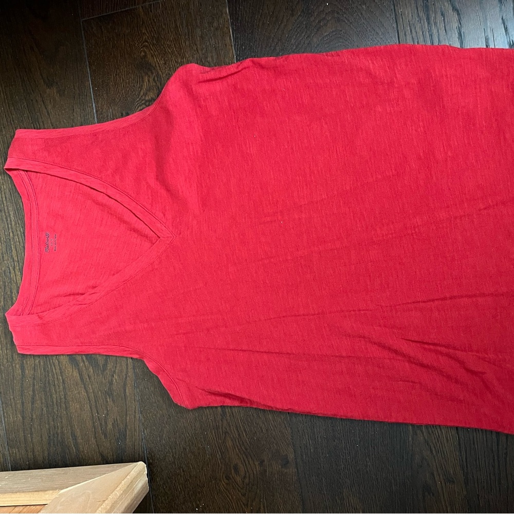 Madewell Red V-Neck Tank Top